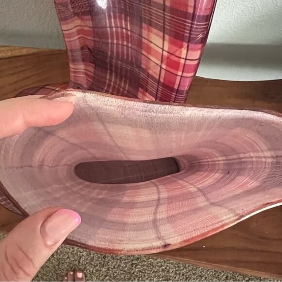 Women’s Glossy Pink Rubber Knee High Casual Flat Slip On Rain Boot Size 11 - Picture 12 of 16